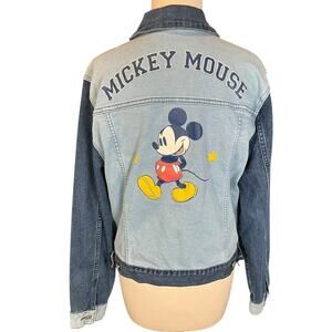 Disney Her Universe Mickey Mouse Denim Jacket Women’s Large Patchwork Vintage